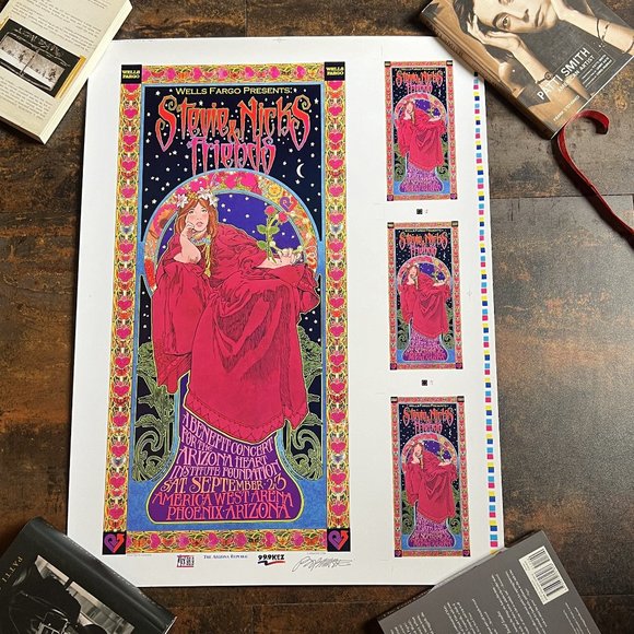 MINT/NM RARE Stevie Nicks & Friends 2000 Uncut Proof Sheet Signed by Masse 26x19 - Picture 1 of 9